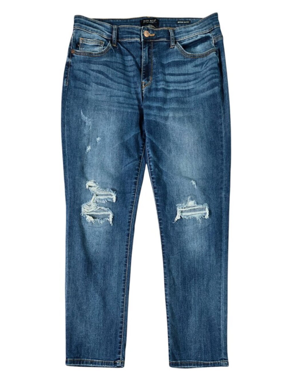 Judy Blue Boyfriend Fit Distressed Relaxed Jeans Stretch JB8284MD